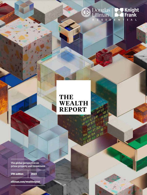 Cover of The Wealth Report 2023 by Douglas Elliman and Knight Frank